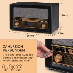Belle Epoque 1906 DAB Retro-Stereoanlage DAB/UKW-Radio MP3 BT -Küchengeräte Verkäufe 10040015 de 0006 usp