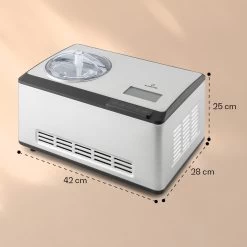 Dolce Bacio Smart Eiscremebereiter Yogurtmaker Kompressor 2 Liter WiFi Touch Edelstahl -Küchengeräte Verkäufe 10040048 yy 0008 dimensions