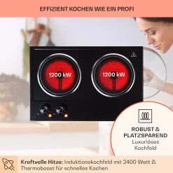 Ramsey Doppel-Kochfeld 2400W 11 Leistungsstufen Glaskeramik 11 Ramsey Doppel-Kochfeld 2400W 11 Leistungsstufen Glaskeramik -Küchengeräte Verkäufe 10040071 de 0003 usp