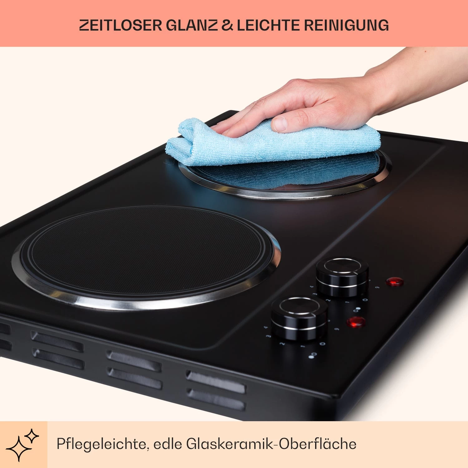 Ramsey Doppel-Kochfeld 2400W 11 Leistungsstufen Glaskeramik 8 Ramsey Doppel-Kochfeld 2400W 11 Leistungsstufen Glaskeramik – Bild 8