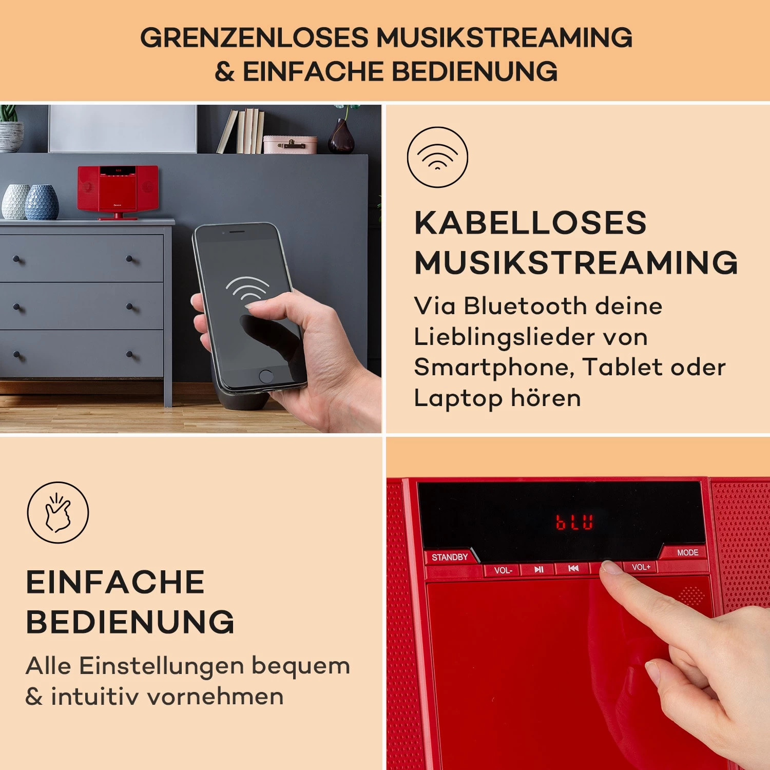 V14.2 Vertical-Stereoanlage CD FM Tuner BT USB AUX 5 V14.2 Vertical-Stereoanlage CD FM Tuner BT USB AUX – Bild 5