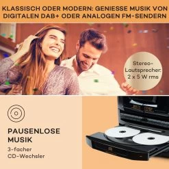Franklin Stereoanlage Plattenspieler 3-fach-CD-Player BT Kassetten AUX USB-Port -Küchengeräte Verkäufe 10040148 de 0003 usp