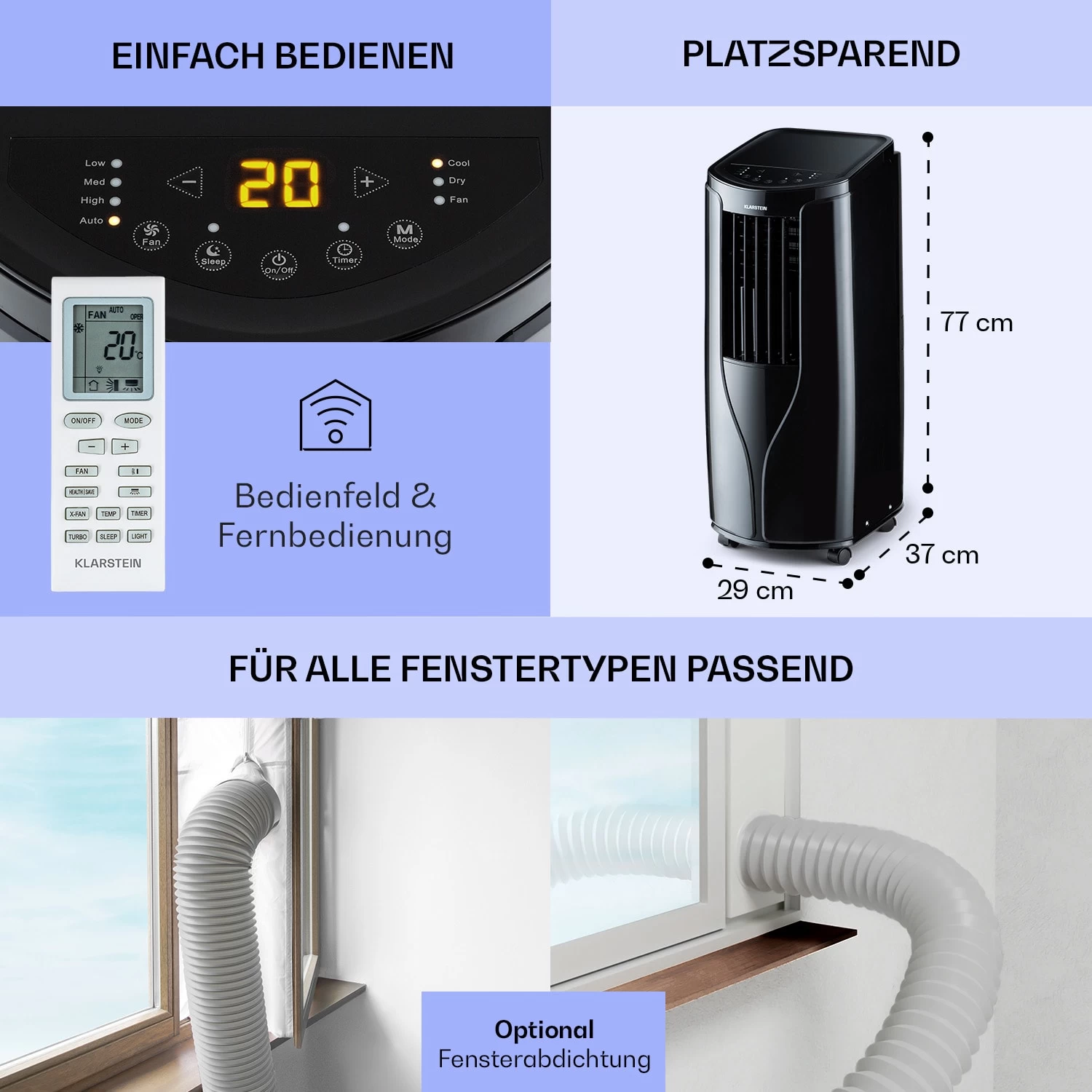 New Breeze 9 Mobile Klimaanlage 4-in-1 9.000 BTU / 2,6 KW EEK A Bodenrollen Timer 6 New Breeze 9 Mobile Klimaanlage 4-in-1 9.000 BTU / 2,6 KW EEK A Bodenrollen Timer – Bild 6