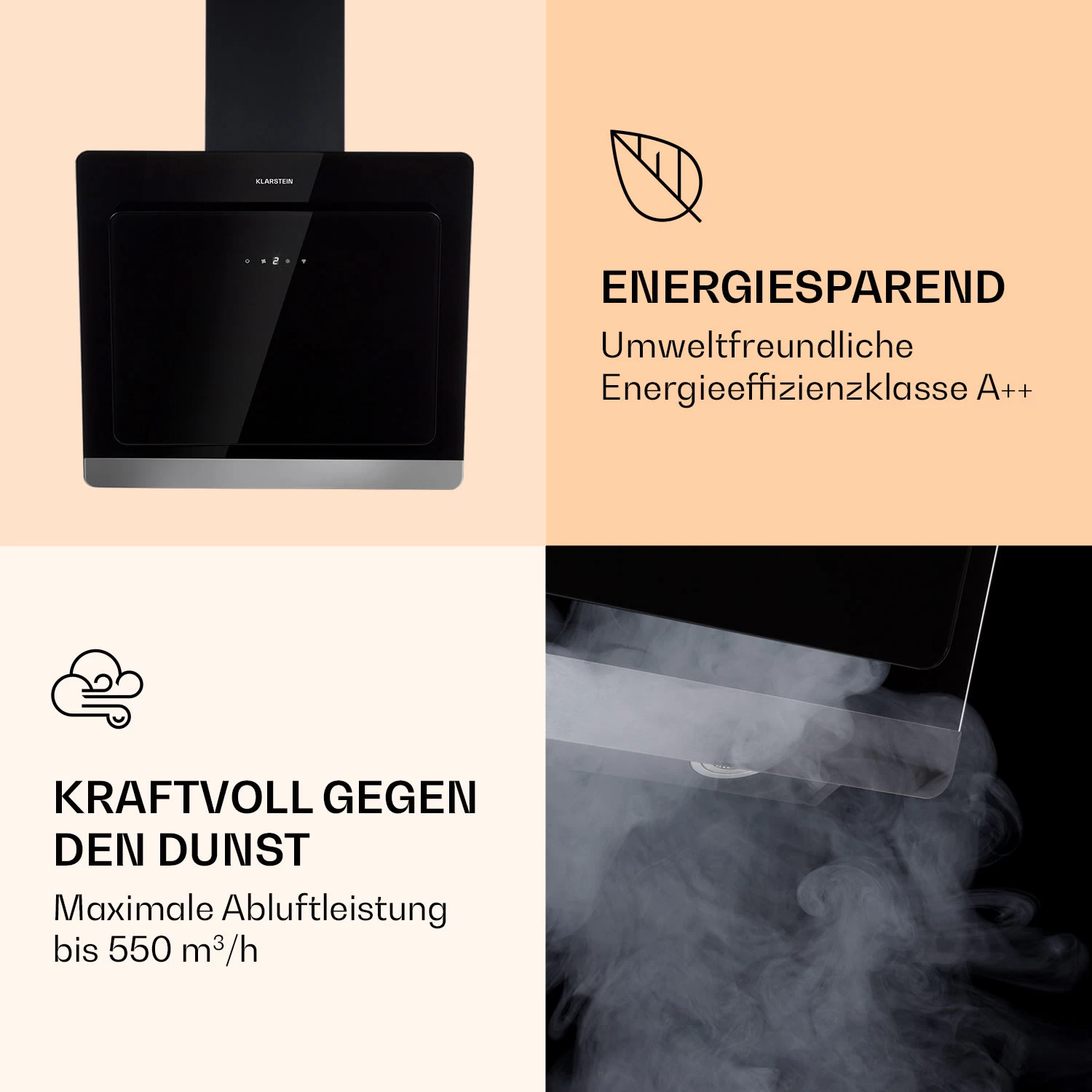 Aurora 60 Smart Dunstabzugshaube 550 M³/h 60cm Kopffrei Ambiente-Licht EEC A++ 4 Aurora 60 Smart Dunstabzugshaube 550 M³/h 60cm Kopffrei Ambiente-Licht EEC A++ – Bild 4