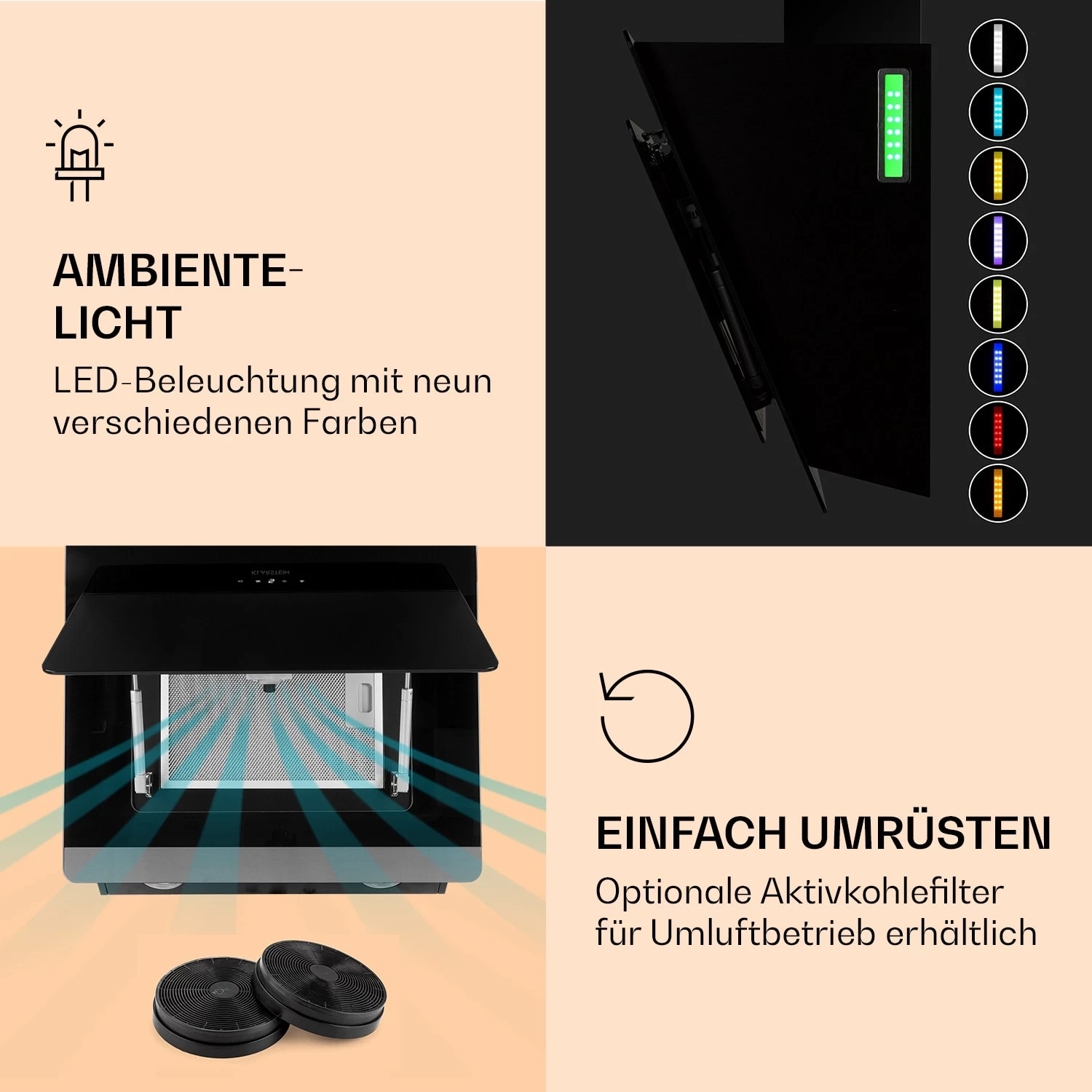 Aurora 60 Smart Dunstabzugshaube 550 M³/h 60cm Kopffrei Ambiente-Licht EEC A++ 5 Aurora 60 Smart Dunstabzugshaube 550 M³/h 60cm Kopffrei Ambiente-Licht EEC A++ – Bild 5