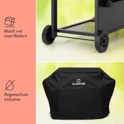 Aberdeen Kombi-Grill Gas Kohle Smoker Thermometer 2 Seitentische Mobil -Küchengeräte Verkäufe 10040294 de 0008 usp