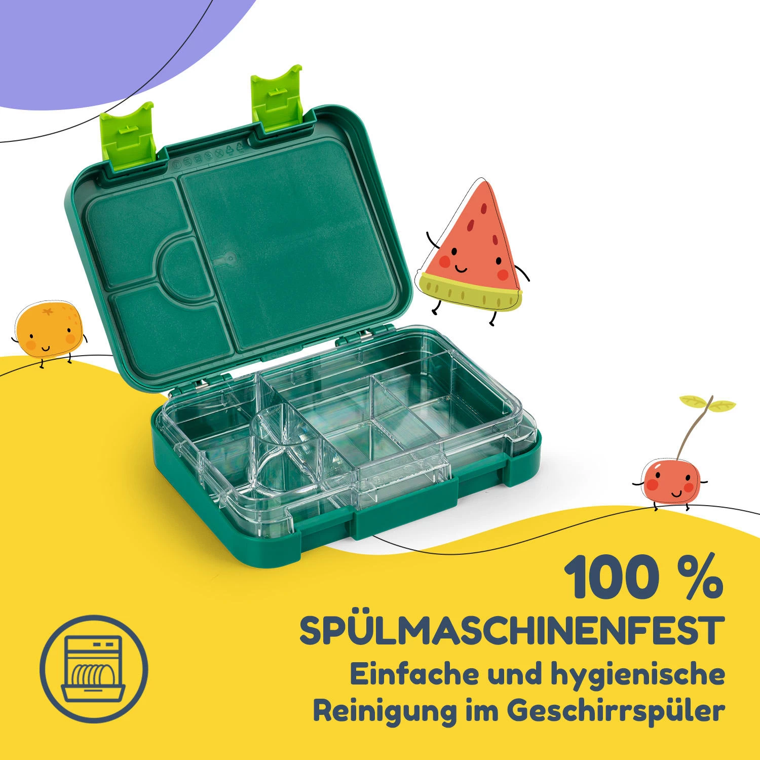 Junior Lunchbox 6 Fächer 21,3 X 15 X 4,5 Cm (BxHxT) BPA-frei 5 Junior Lunchbox 6 Fächer 21,3 X 15 X 4,5 Cm (BxHxT) BPA-frei – Bild 5