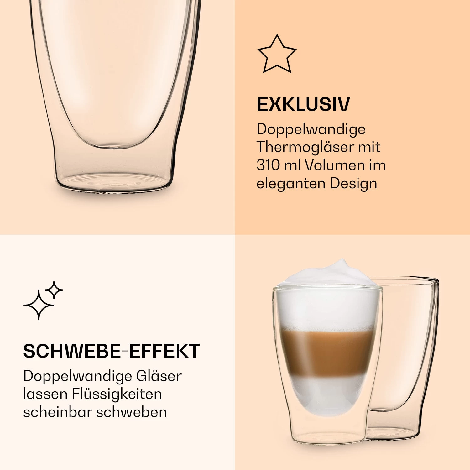 DUOS Doppelwandiges Glas | Thermoglas | 310 Ml | Trinkglas | Espressoglas, Teeglas, Shotglas | Für Heiße Und Kalte Getränke | Borosilikatglas| Hitze- Und Kältebeständig | Handgemacht | Spülmaschinenfest | Schwebe-Effekt 6 DUOS Doppelwandiges Glas | Thermoglas | 310 Ml | Trinkglas | Espressoglas, Teeglas, Shotglas | Für Heiße Und Kalte Getränke | Borosilikatglas| Hitze- Und Kältebeständig | Handgemacht | Spülmaschinenfest | Schwebe-Effekt – Bild 6