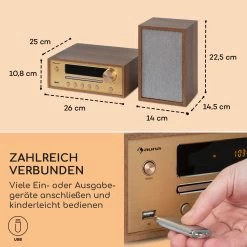 Berklee HiFi Stereo System BT Stereo-Lautsprecher UKW MP3 USB Line-In -Küchengeräte Verkäufe 10040456 de 0006 usp