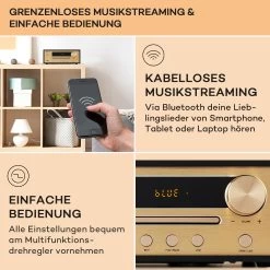 Berklee HiFi Stereo System BT Stereo-Lautsprecher UKW MP3 USB Line-In -Küchengeräte Verkäufe 10040457 de 0004 usp