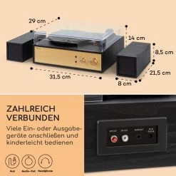 Berklee TT Play Plattenspieler Riemenantrieb 33 1/3 & 45 U/min Stereo-Lautsprecher -Küchengeräte Verkäufe 10040461 de 0007 usp