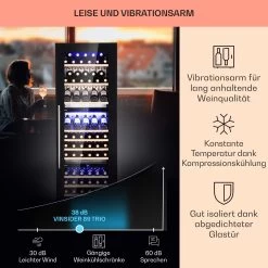 Vinsider 89 Built-In Trio Built-In Weinkühlschrank 5 – 18 °C Touch-Bedienfeld Holzregale -Küchengeräte Verkäufe 10040720 de 0004 usp