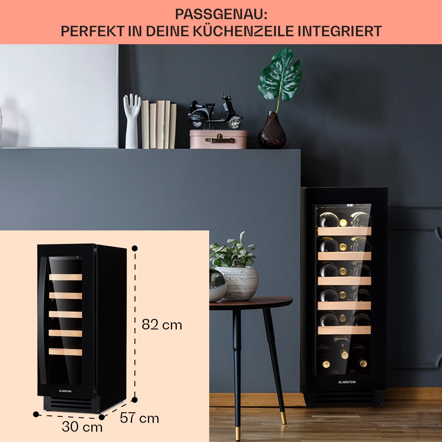 Vinovilla 20 Built-In Weinkühlschrank 50l / 20 Flaschen Glastür Edelstahl 6 Vinovilla 20 Built-In Weinkühlschrank 50l / 20 Flaschen Glastür Edelstahl – Bild 6