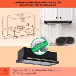 Vilhelmine Flachschirmhaube 60 Retro EEK B Abluftleistung: 332 M³/h Ausziehbar 12 Vilhelmine Flachschirmhaube 60 Retro EEK B Abluftleistung: 332 M³/h Ausziehbar -Küchengeräte Verkäufe 10041125 de 0005 usp