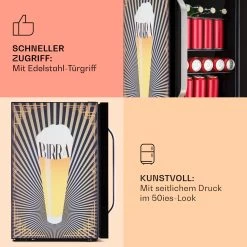 Beersafe 70 Birra Edition Kühlschrank 70 Liter 3 Böden Glas Edelstahl -Küchengeräte Verkäufe 10041178 de 0004 usp