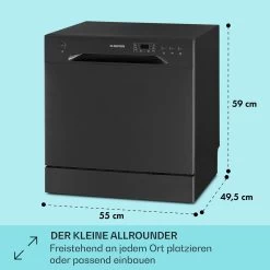 Amazonia 8 Geschirrspülmaschine 1620 Watt Für 8 Maßgedecke 49 DB Aquastop -Küchengeräte Verkäufe 10041204 de 0005 usp
