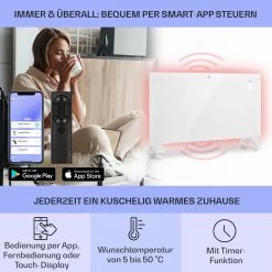 Bansin Crystal Smart Konvektions-Heizgerät 1500W 5 - 50 °C App-Steuerung -Küchengeräte Verkäufe 10041210 de 0003 usp