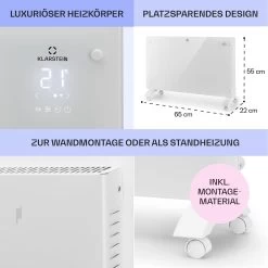 Bansin Crystal Smart Konvektions-Heizgerät 1500W 5 - 50 °C App-Steuerung -Küchengeräte Verkäufe 10041210 de 0006 usp