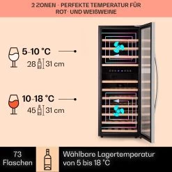 Vinamour 73 Duo Weinkühlschrank 2 Zonen 192 L/73 Flaschen 5-18°C Touch -Küchengeräte Verkäufe 10041314 de 0003 logo