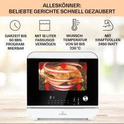 Vita Pro Heißluftfritteuse Dampfgaren 2450 W 18 Ltr 800 Ml Wassertank -Küchengeräte Verkäufe 10041334 de 0003 usp