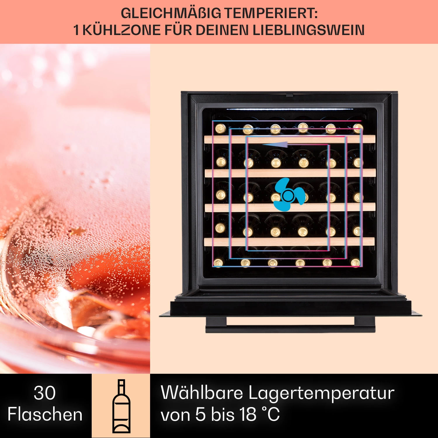 Vinsider 30 Built-In Uno Einbau-Weinkühlschrank 30 Flaschen 77 Ltr Edelstahl 3 Vinsider 30 Built-In Uno Einbau-Weinkühlschrank 30 Flaschen 77 Ltr Edelstahl – Bild 3