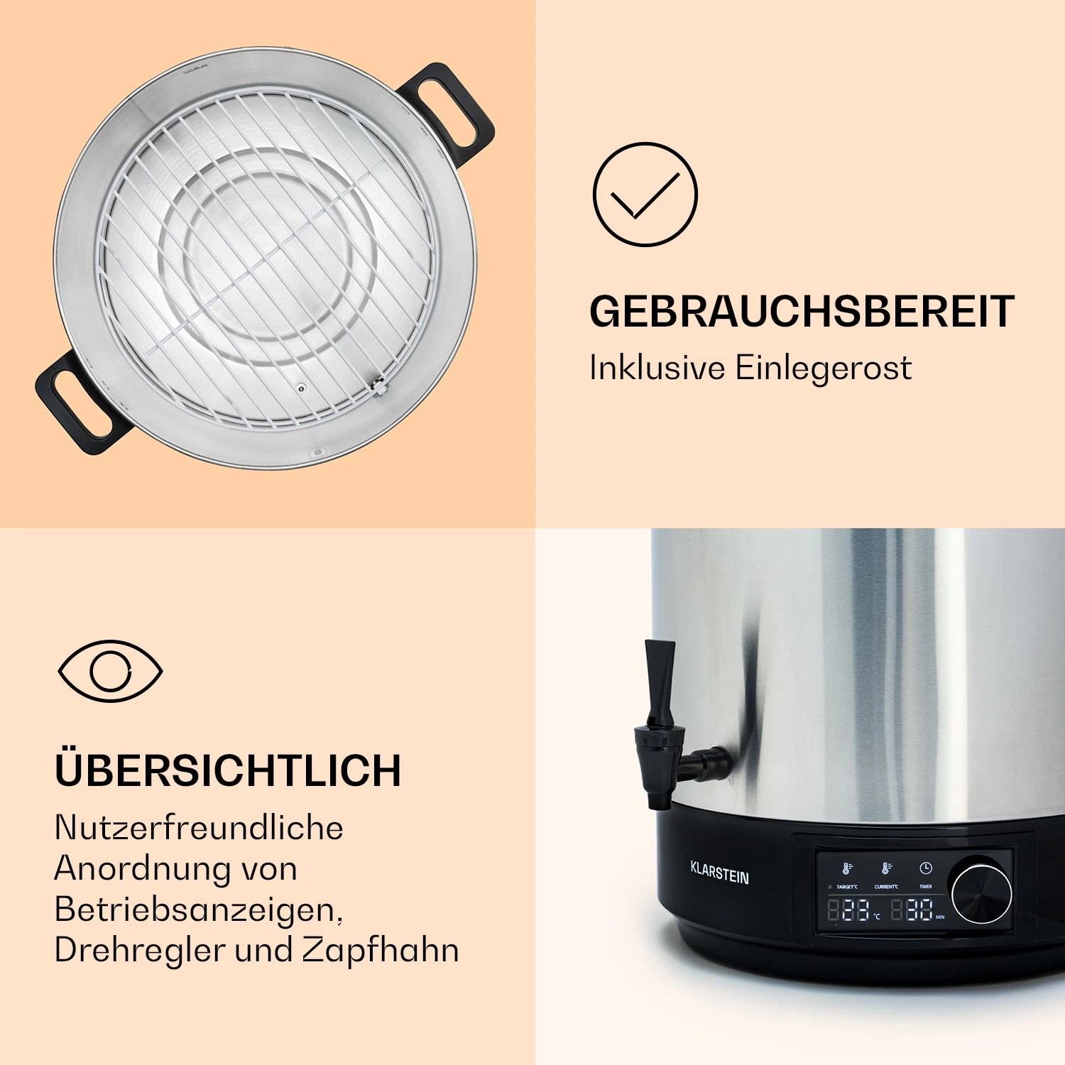 Abbey 40 Einkochautomat Getränkespender 40L 100°C 180min Edelstahl 6 Abbey 40 Einkochautomat Getränkespender 40L 100°C 180min Edelstahl – Bild 6