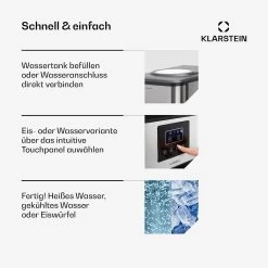 Aqueous Eiswürfelmaschine 3-in-1: Eiswürfel, Wasserspender: Heiß & Kalt 20 Kg/24h -Küchengeräte Verkäufe 10041845 de 0004 usp