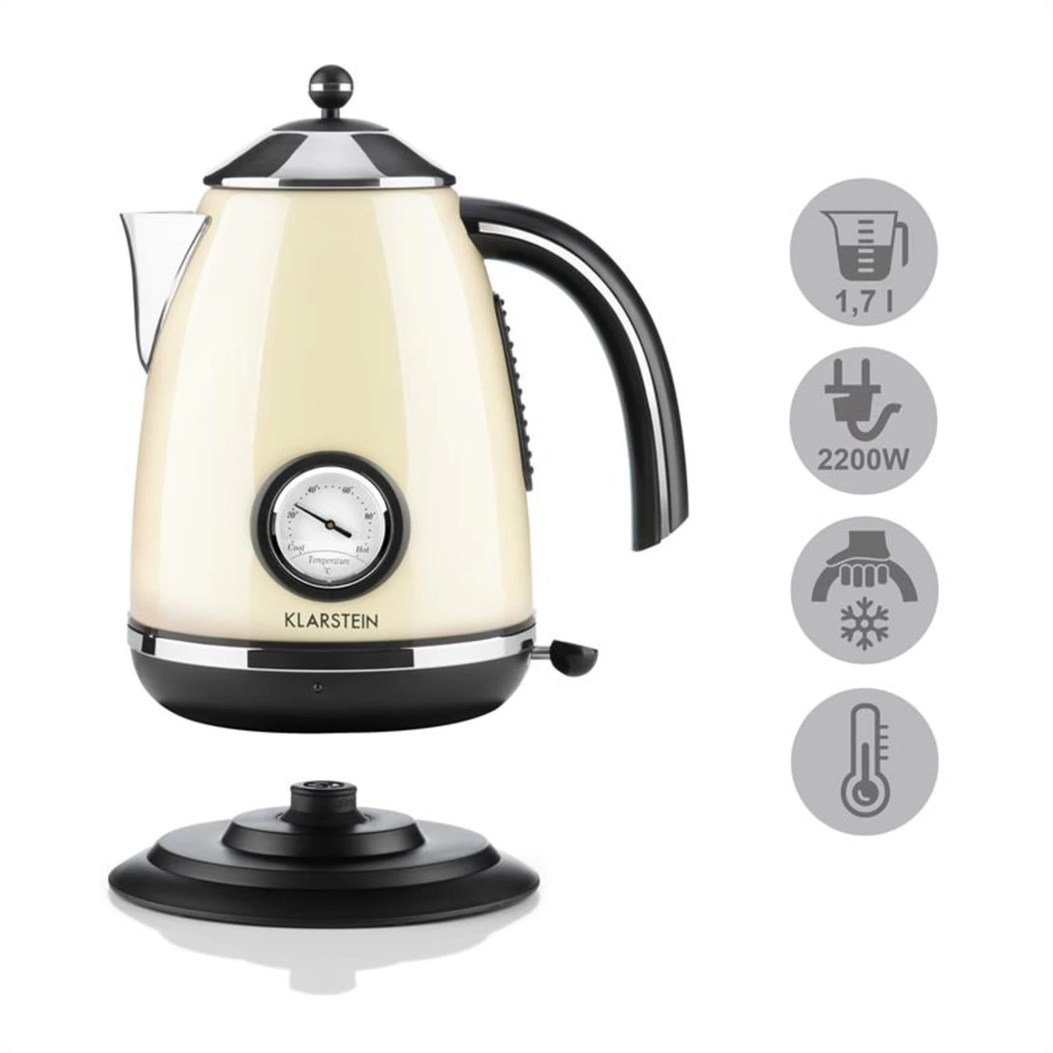 Aquavita Frühstücksset Creme Wasserkocher Toaster Creme – Bild 7