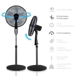 Summerjam Standventilator 2er-Set Standlüfter 50W 3 Stufen Schwarz -Küchengeräte Verkäufe 60002057 yy 0005 logo Klarstein Summerjam Standventilator schwarz