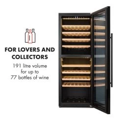 Barossa 77 Duo Weinkühlschrank-Set 2 Zonen 191L/77Fl. Weinglasregal -Küchengeräte Verkäufe 60002418 yy 0004 logo Klarstein Barossa 77 Duo Weinkuehlschrank schwarz