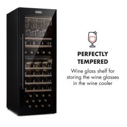 Barossa 77 Duo Weinkühlschrank-Set 2 Zonen 191L/77Fl. Weinglasregal -Küchengeräte Verkäufe 60002418 yy 0009 logo Klarstein Barossa 77D Weinglas Regal