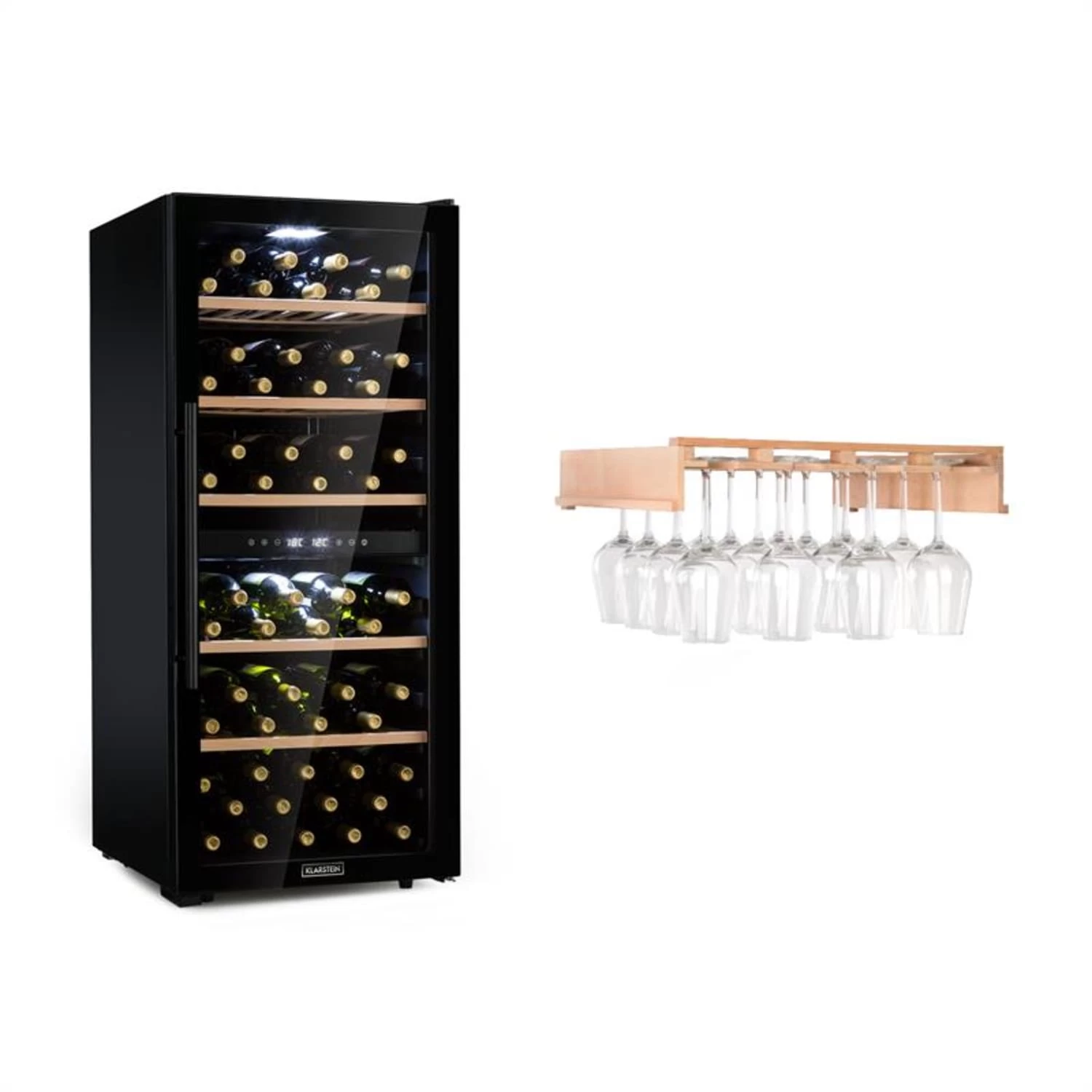 Barossa 102 Duo Weinkühlschrank-Set 2 Zonen 102 Fl. Weinglasregal 1 Barossa 102 Duo Weinkühlschrank-Set 2 Zonen 102 Fl. Weinglasregal